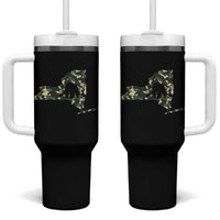 New York Bear Hunter Tumbler With Handle Camo Map Hunting Season Gift - Wonder Print Shop