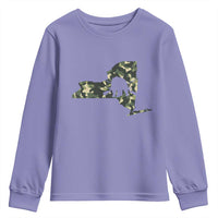 New York Bear Hunter Youth Sweatshirt Camo Map Hunting Season Gift - Wonder Print Shop