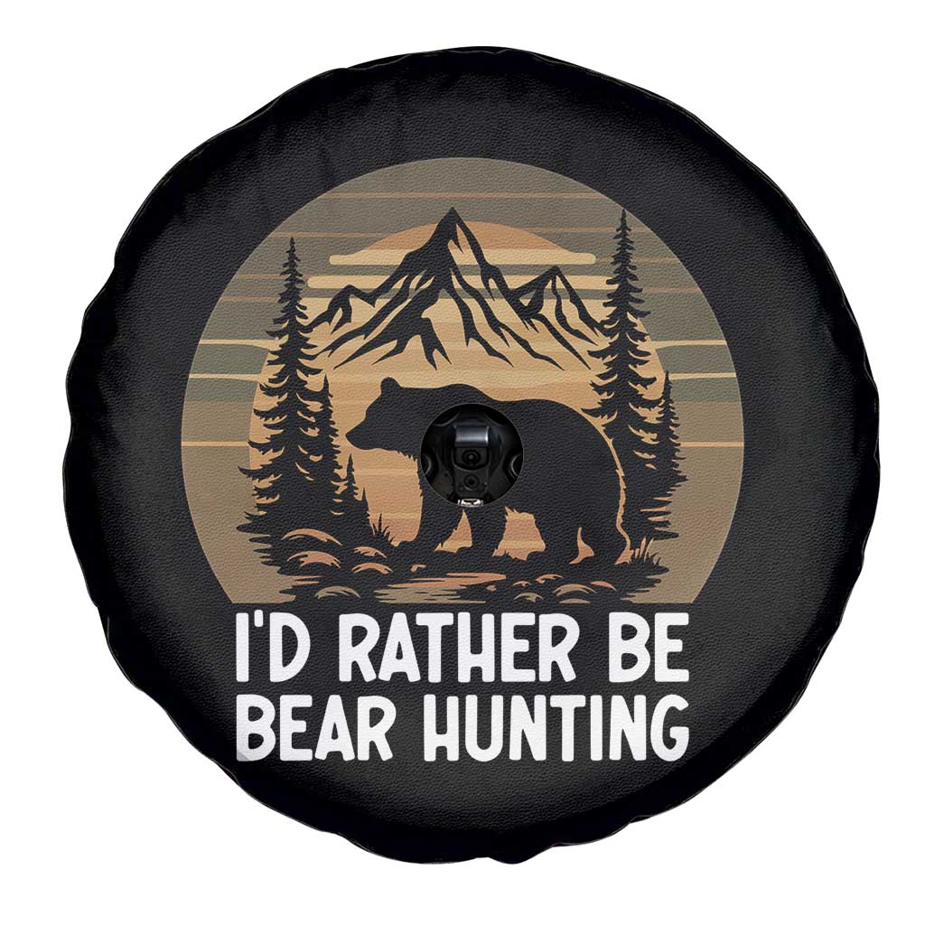 Id Rather Be Bear Hunting Spare Tire Cover Retro Sunset Hunter Gift - Wonder Print Shop
