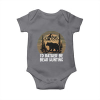 Id Rather Be Bear Hunting Baby Onesie Retro Sunset Hunter Gift - Wonder Print Shop