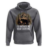 Id Rather Be Bear Hunting Hoodie Retro Sunset Hunter Gift - Wonder Print Shop