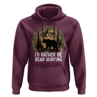 Id Rather Be Bear Hunting Hoodie Retro Sunset Hunter Gift - Wonder Print Shop