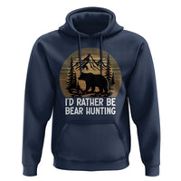 Id Rather Be Bear Hunting Hoodie Retro Sunset Hunter Gift - Wonder Print Shop