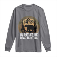 Id Rather Be Bear Hunting Long Sleeve Shirt Retro Sunset Hunter Gift - Wonder Print Shop