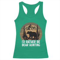 Id Rather Be Bear Hunting Racerback Tank Top Retro Sunset Hunter Gift - Wonder Print Shop