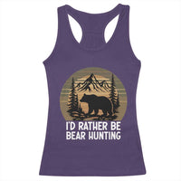 Id Rather Be Bear Hunting Racerback Tank Top Retro Sunset Hunter Gift - Wonder Print Shop