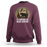 Id Rather Be Bear Hunting Sweatshirt Retro Sunset Hunter Gift - Wonder Print Shop