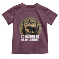 Id Rather Be Bear Hunting Toddler T Shirt Retro Sunset Hunter Gift - Wonder Print Shop