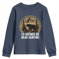 Id Rather Be Bear Hunting Youth Sweatshirt Retro Sunset Hunter Gift - Wonder Print Shop