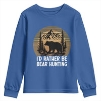 Id Rather Be Bear Hunting Youth Sweatshirt Retro Sunset Hunter Gift - Wonder Print Shop