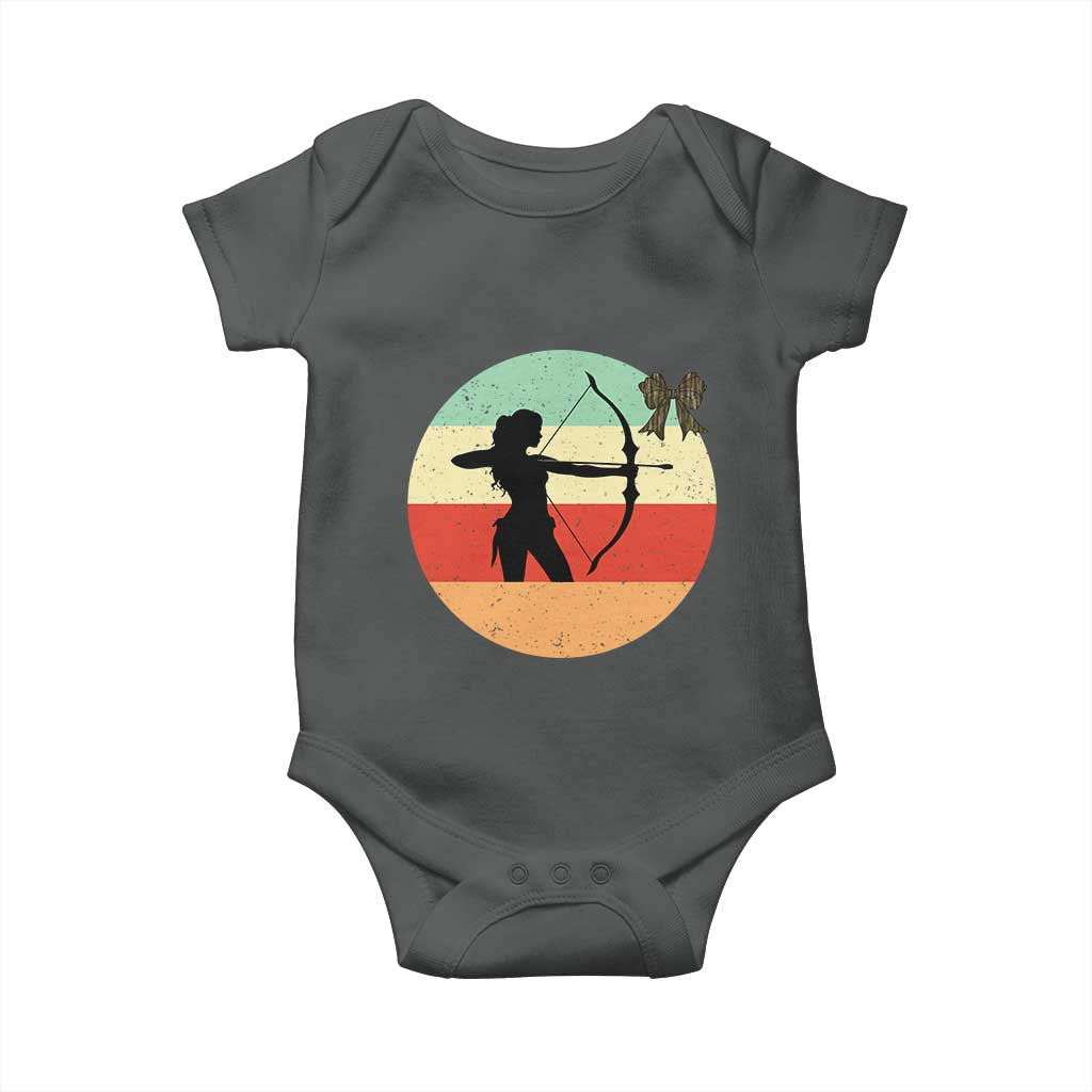 Retro Sunset Hunter Gift Baby Onesie Women Bow Hunters - Wonder Print Shop