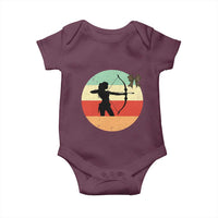 Retro Sunset Hunter Gift Baby Onesie Women Bow Hunters - Wonder Print Shop