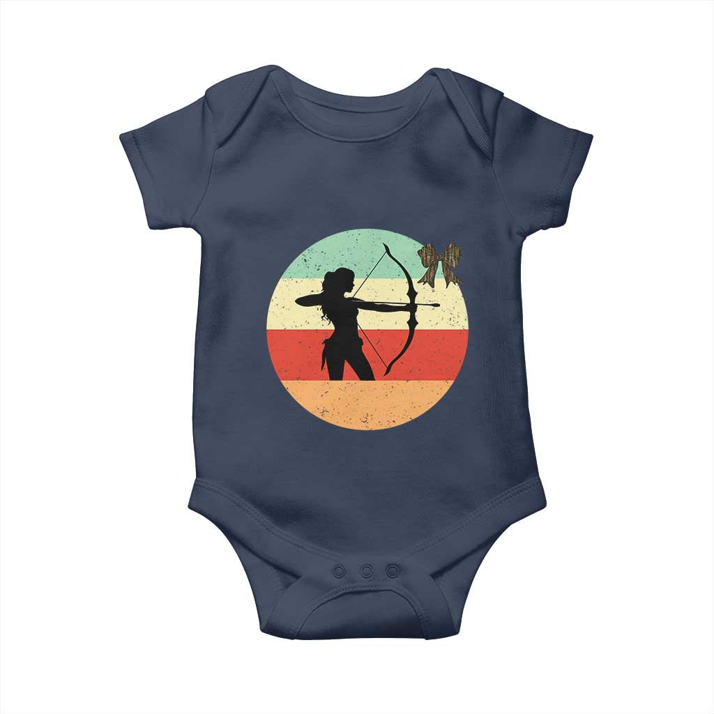 Retro Sunset Hunter Gift Baby Onesie Women Bow Hunters - Wonder Print Shop