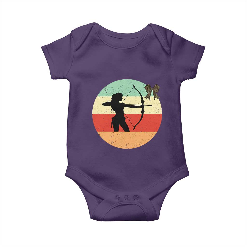 Retro Sunset Hunter Gift Baby Onesie Women Bow Hunters - Wonder Print Shop
