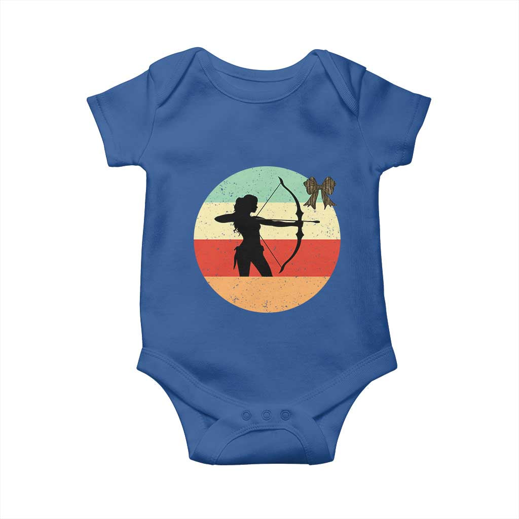 Retro Sunset Hunter Gift Baby Onesie Women Bow Hunters - Wonder Print Shop
