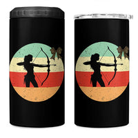 Retro Sunset Hunter Gift 4 in 1 Can Cooler Tumbler Women Bow Hunters - Wonder Print Shop
