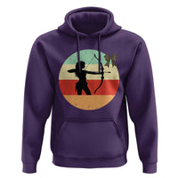 Retro Sunset Hunter Gift Hoodie Women Bow Hunters - Wonder Print Shop