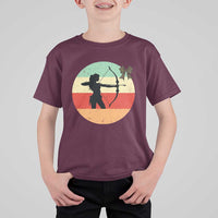 Retro Sunset Hunter Gift T Shirt For Kid Women Bow Hunters - Wonder Print Shop
