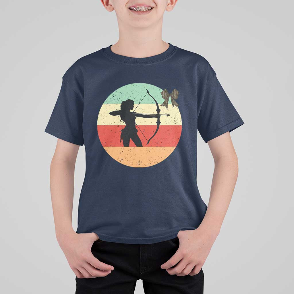 Retro Sunset Hunter Gift T Shirt For Kid Women Bow Hunters - Wonder Print Shop