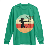 Retro Sunset Hunter Gift Long Sleeve Shirt Women Bow Hunters - Wonder Print Shop
