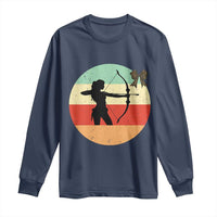 Retro Sunset Hunter Gift Long Sleeve Shirt Women Bow Hunters - Wonder Print Shop