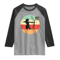 Retro Sunset Hunter Gift Raglan Shirt Women Bow Hunters - Wonder Print Shop