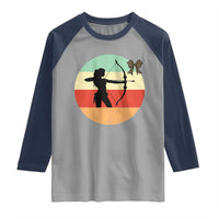 Retro Sunset Hunter Gift Raglan Shirt Women Bow Hunters - Wonder Print Shop