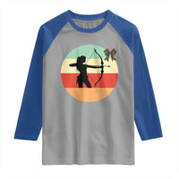 Retro Sunset Hunter Gift Raglan Shirt Women Bow Hunters - Wonder Print Shop