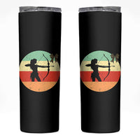 Retro Sunset Hunter Gift Skinny Tumbler Women Bow Hunters - Wonder Print Shop