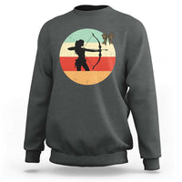 Retro Sunset Hunter Gift Sweatshirt Women Bow Hunters - Wonder Print Shop