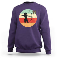 Retro Sunset Hunter Gift Sweatshirt Women Bow Hunters - Wonder Print Shop