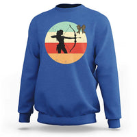 Retro Sunset Hunter Gift Sweatshirt Women Bow Hunters - Wonder Print Shop