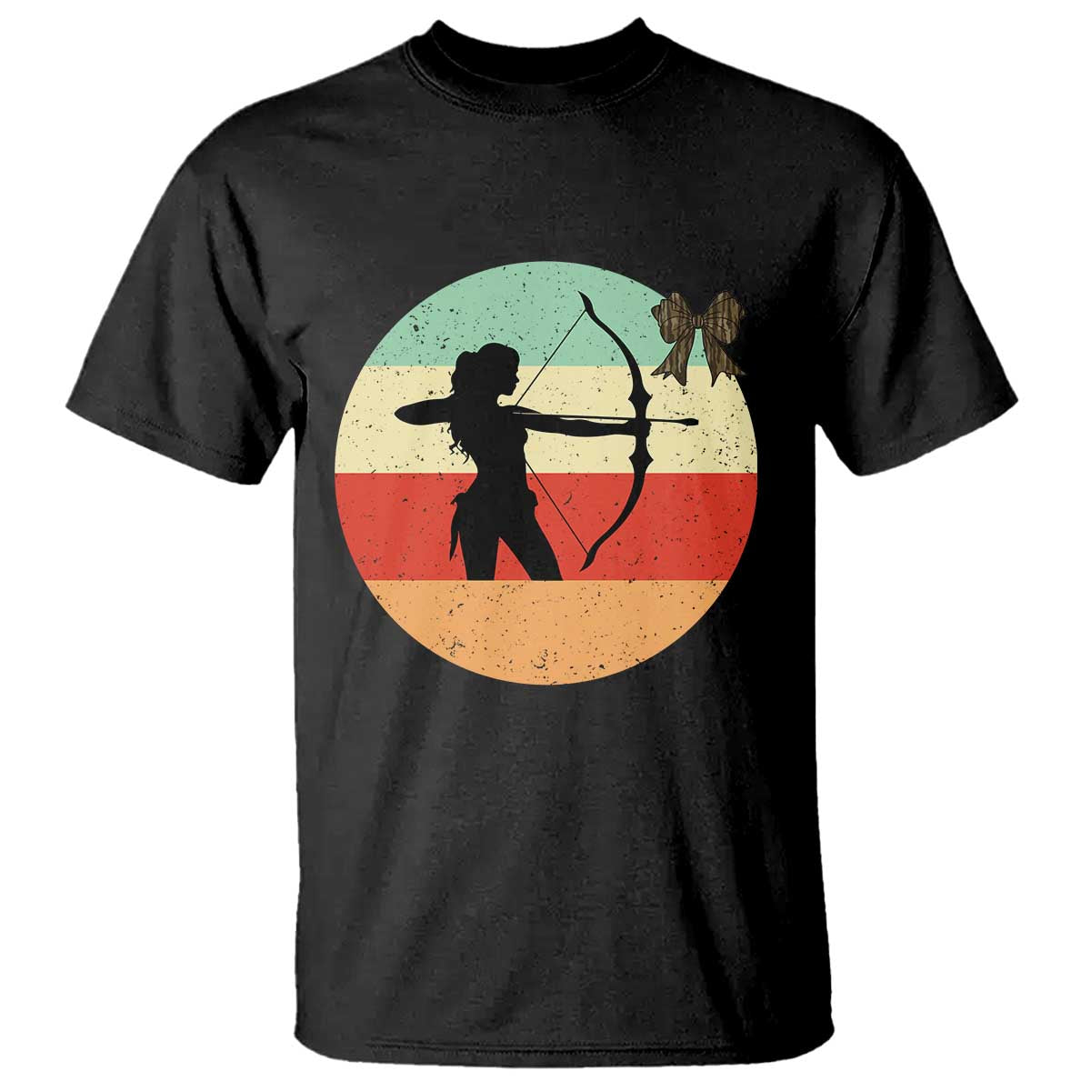 Retro Sunset Hunter Gift T Shirt Women Bow Hunters - Wonder Print Shop