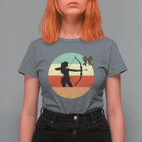 Retro Sunset Hunter Gift T Shirt For Women Women Bow Hunters - Wonder Print Shop