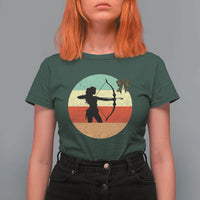 Retro Sunset Hunter Gift T Shirt For Women Women Bow Hunters - Wonder Print Shop