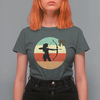 Retro Sunset Hunter Gift T Shirt For Women Women Bow Hunters - Wonder Print Shop