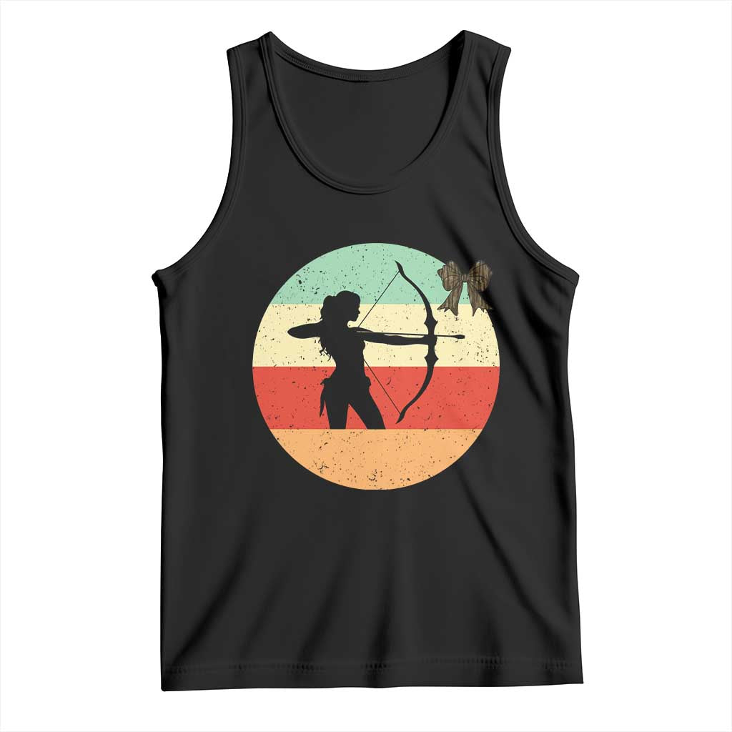 Retro Sunset Hunter Gift Tank Top Women Bow Hunters - Wonder Print Shop