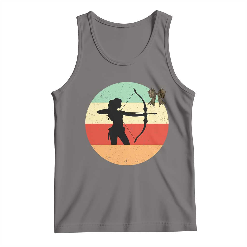 Retro Sunset Hunter Gift Tank Top Women Bow Hunters - Wonder Print Shop
