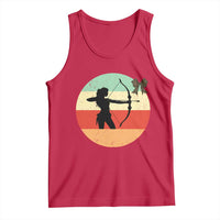 Retro Sunset Hunter Gift Tank Top Women Bow Hunters - Wonder Print Shop
