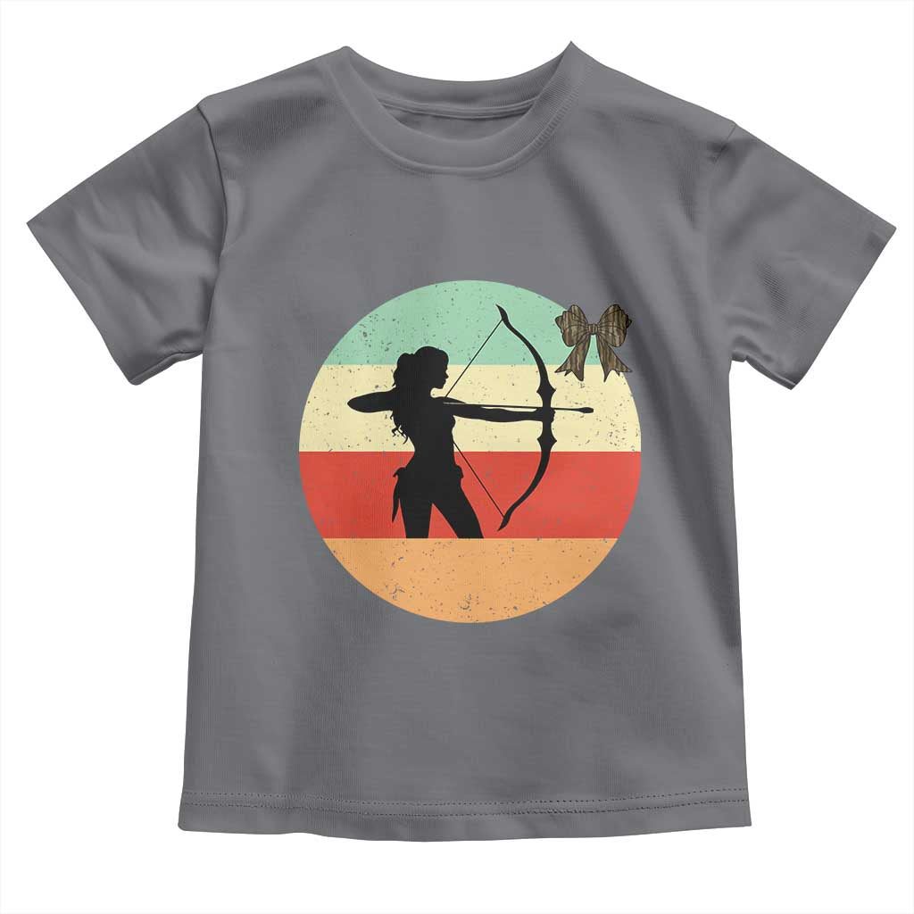 Retro Sunset Hunter Gift Toddler T Shirt Women Bow Hunters - Wonder Print Shop