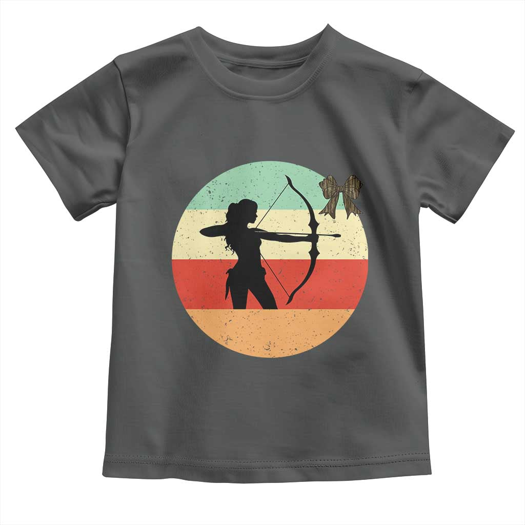 Retro Sunset Hunter Gift Toddler T Shirt Women Bow Hunters - Wonder Print Shop