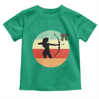 Retro Sunset Hunter Gift Toddler T Shirt Women Bow Hunters - Wonder Print Shop