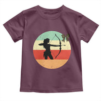 Retro Sunset Hunter Gift Toddler T Shirt Women Bow Hunters - Wonder Print Shop