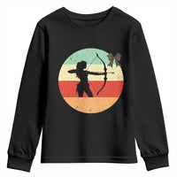 Retro Sunset Hunter Gift Youth Sweatshirt Women Bow Hunters - Wonder Print Shop