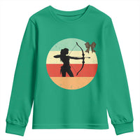 Retro Sunset Hunter Gift Youth Sweatshirt Women Bow Hunters - Wonder Print Shop