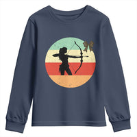 Retro Sunset Hunter Gift Youth Sweatshirt Women Bow Hunters - Wonder Print Shop