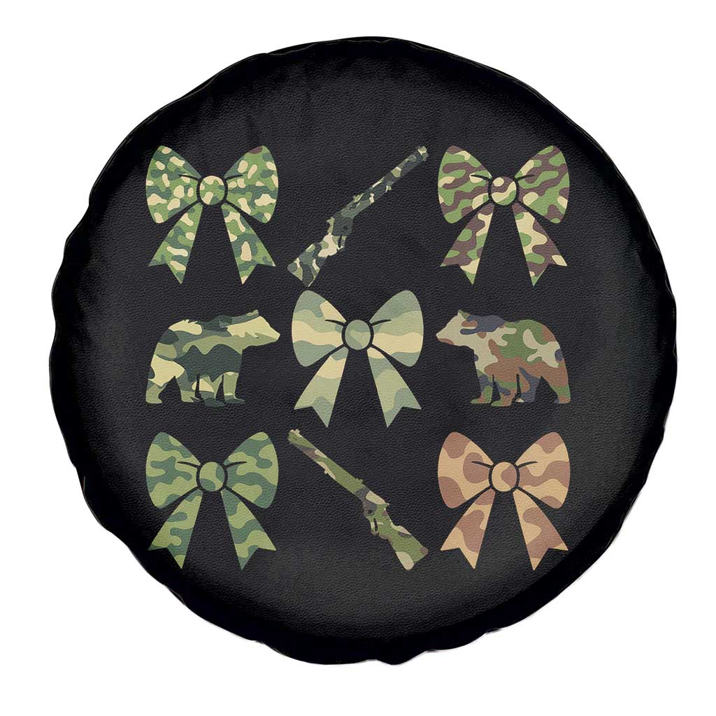 Women Bear Hunting Season Spare Tire Cover Camo Bow Coquette Gift - Wonder Print Shop