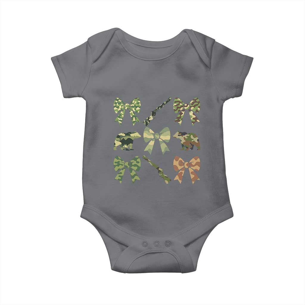Women Bear Hunting Season Baby Onesie Camo Bow Coquette Gift - Wonder Print Shop