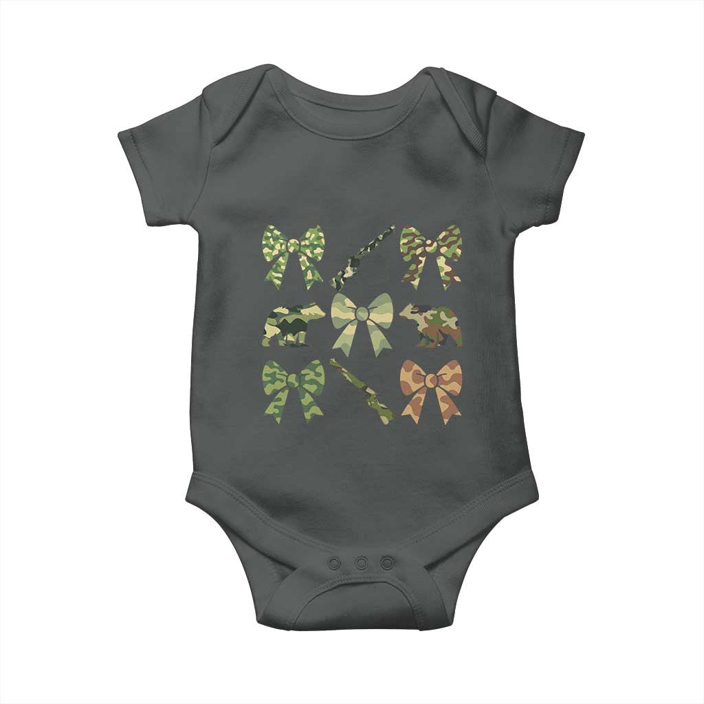 Women Bear Hunting Season Baby Onesie Camo Bow Coquette Gift - Wonder Print Shop
