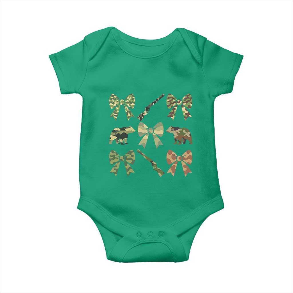 Women Bear Hunting Season Baby Onesie Camo Bow Coquette Gift - Wonder Print Shop